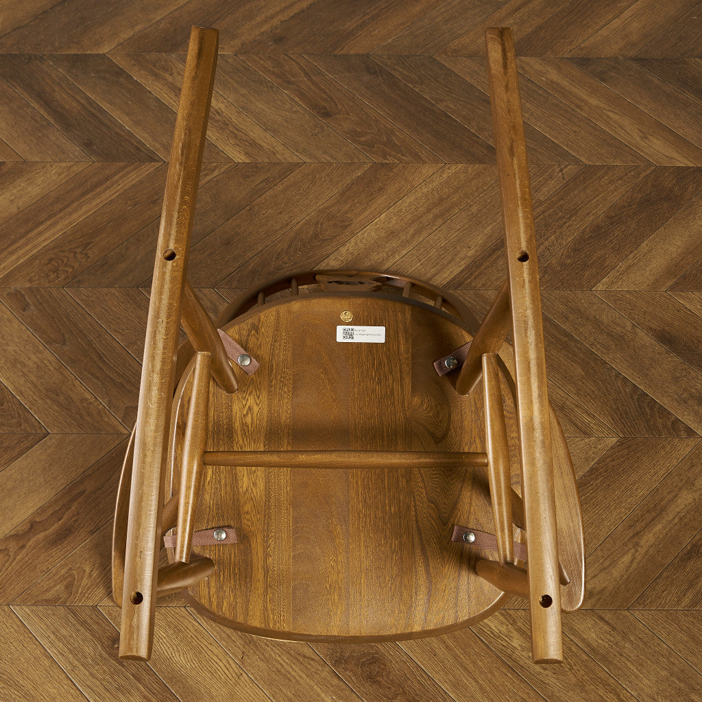 ヴィンテージ スワンバック ロッキングチェア ラウンド型メタルラベル