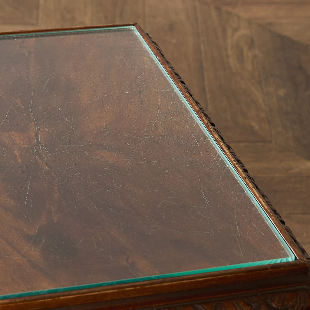 英国 クラシック ガラストップ ネストテーブル