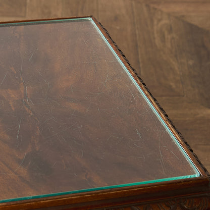 英国 クラシック ガラストップ ネストテーブル