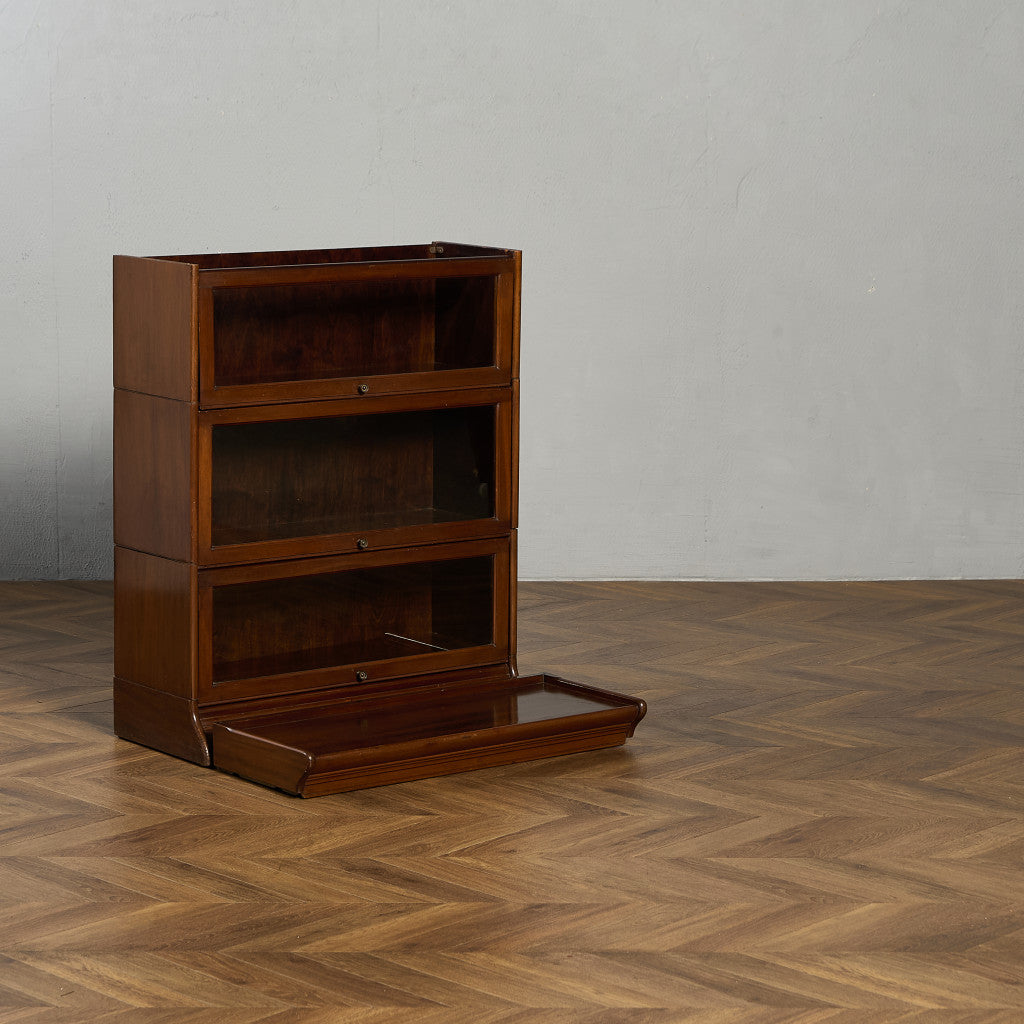 英国 クラシック 3段 スタッキング ブックケース