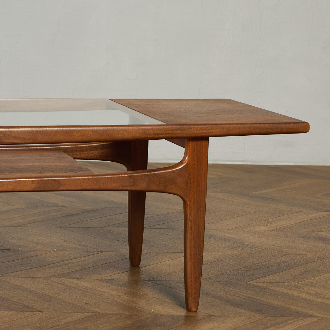 ロングジョン ヴィンテージ ガラストップ コーヒーテーブル