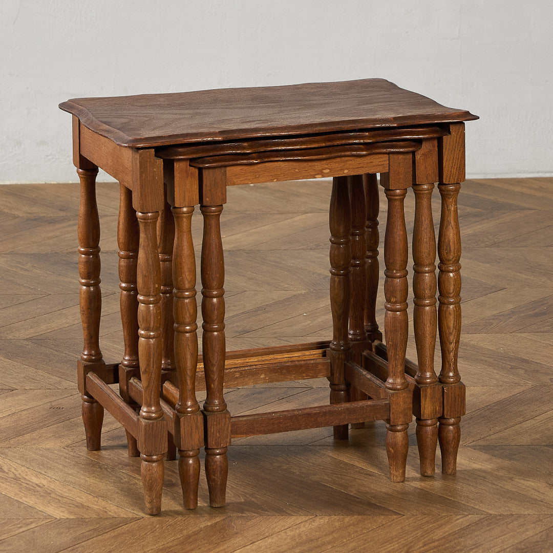 英国 クラシック オーク材 ネストテーブル サイドテーブル