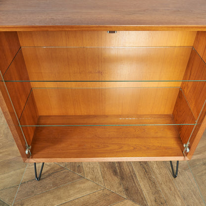 デンマークヴィンテージ オープンブックケース / カスタム アイアンヘアピンレッグ