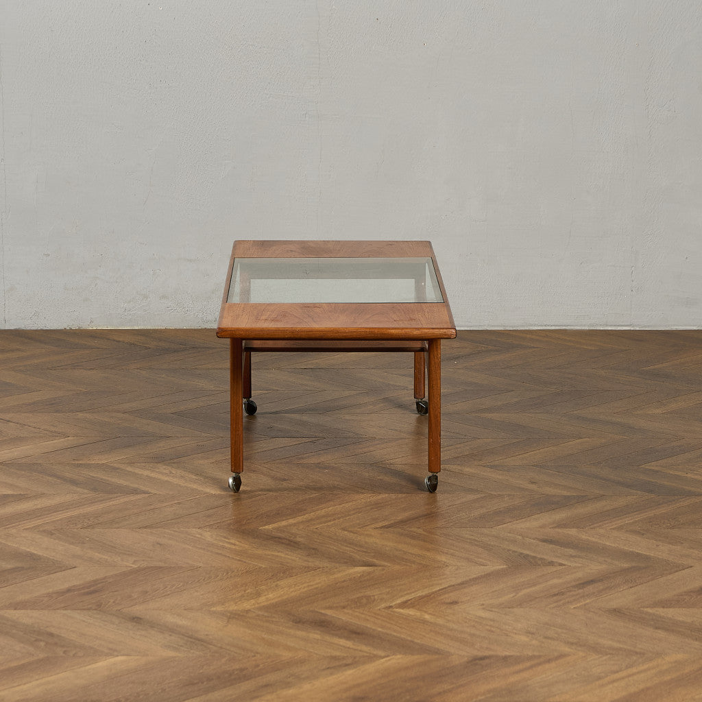 ロングジョン ヴィンテージ ガラストップ コーヒーテーブル