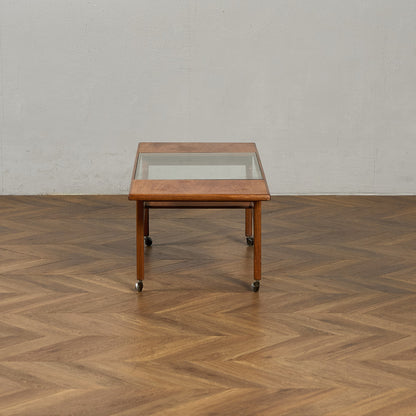 ロングジョン ヴィンテージ ガラストップ コーヒーテーブル