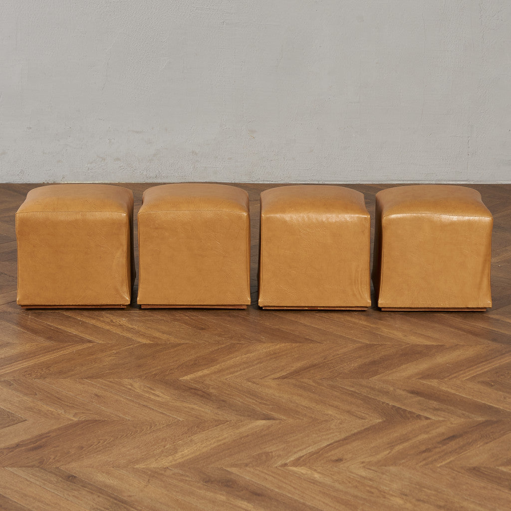 ヴィンテージ スツール付き ガラストップ センターテーブル