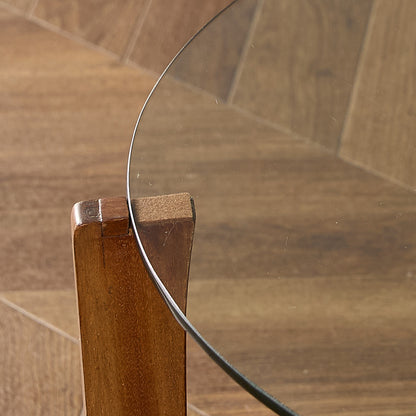 英国 ヴィンテージ ガラストップ コーヒーテーブル