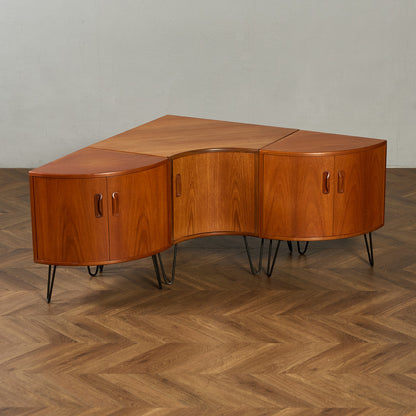 Fresco コーナーキャビネット 3点セット カスタム アイアン ヘアピンレッグ