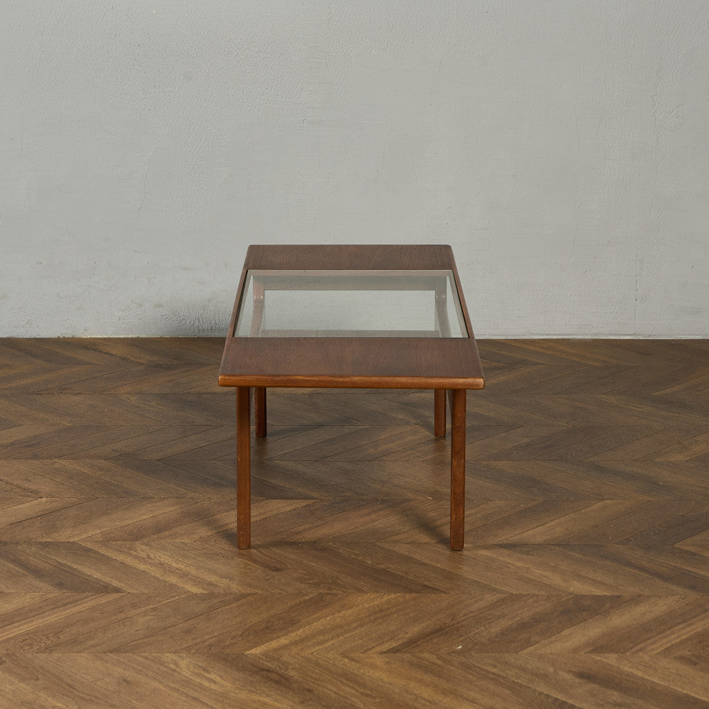 ロングジョン ヴィンテージ ガラストップ コーヒーテーブル