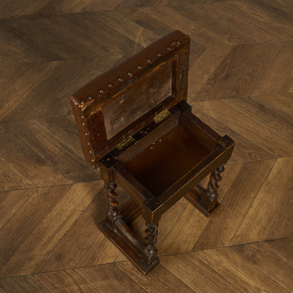 英国 クラシック 収納付 スツール #90015