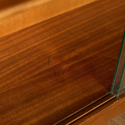 英国 ヴィンテージ ナロー ガラス ブックケース