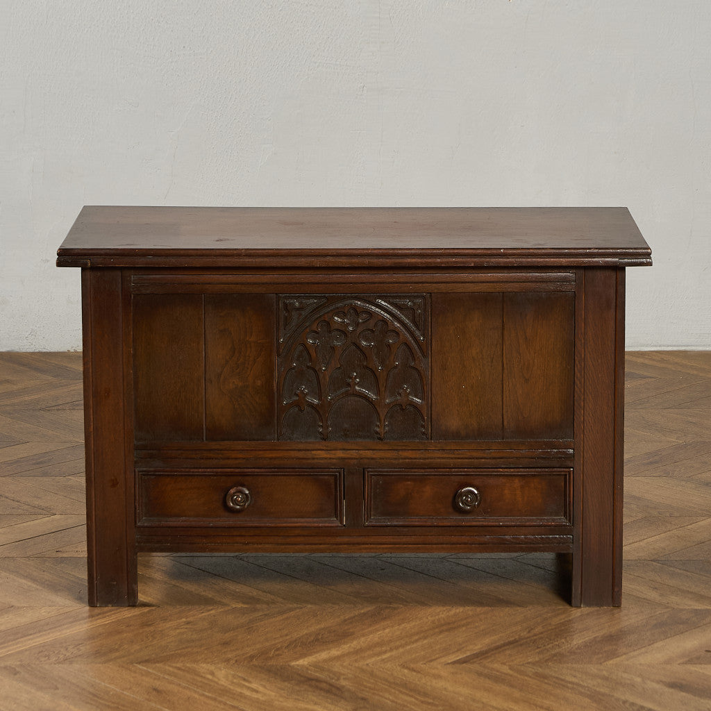 英国 クラシック オーク材 ブランケットボックス