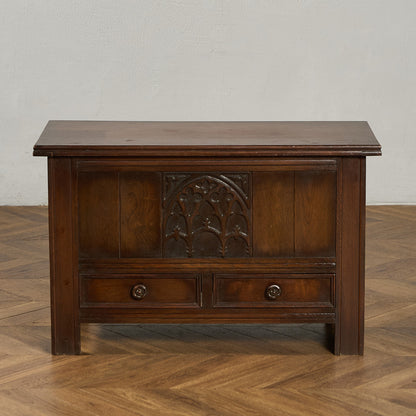 英国 クラシック オーク材 ブランケットボックス