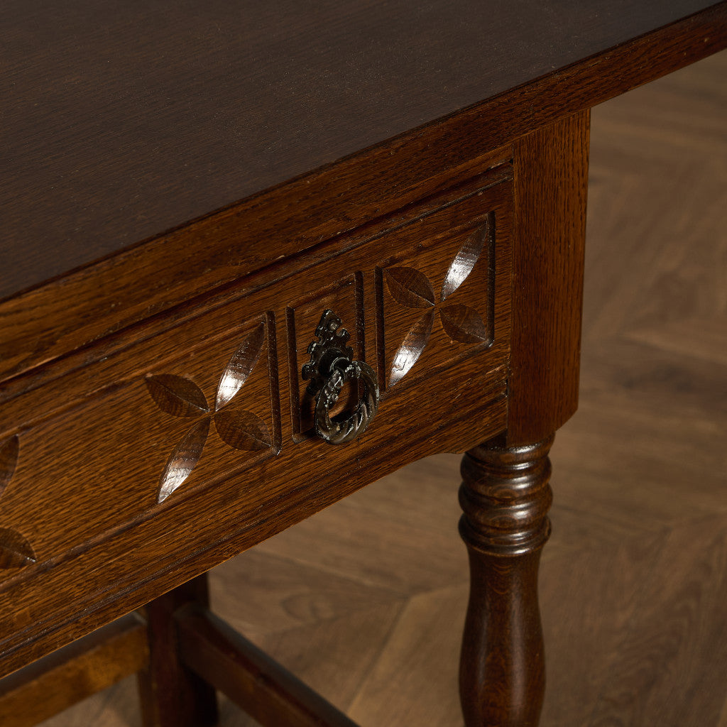 英国 クラシック オーク材 サイドテーブル