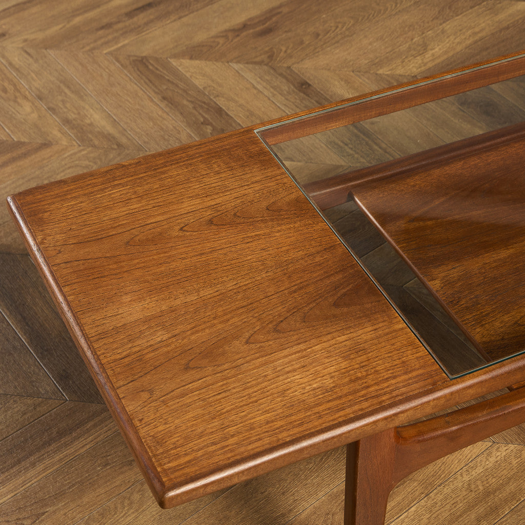 ロングジョン ヴィンテージ ガラストップ コーヒーテーブル