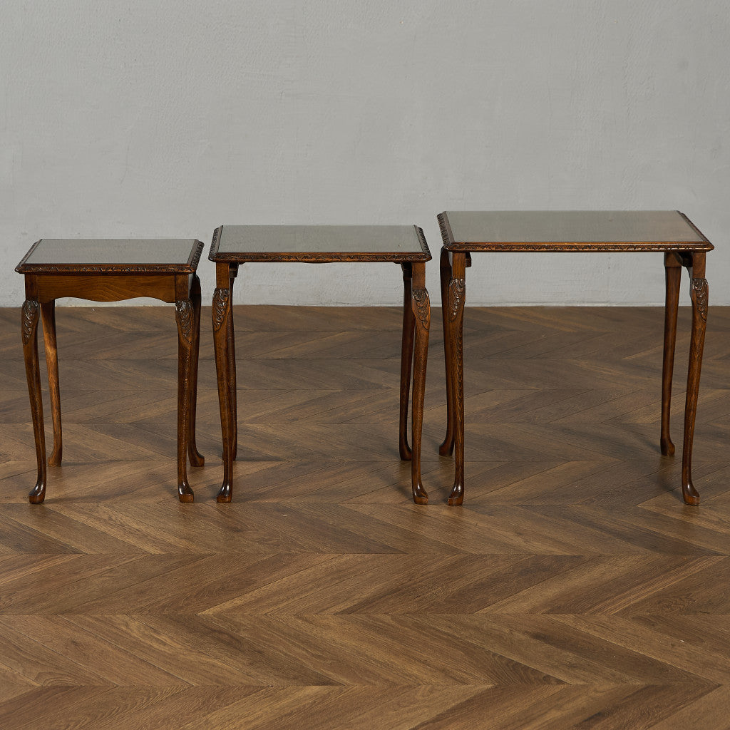 英国 クラシック ガラストップ ネストテーブル #97161 – camori