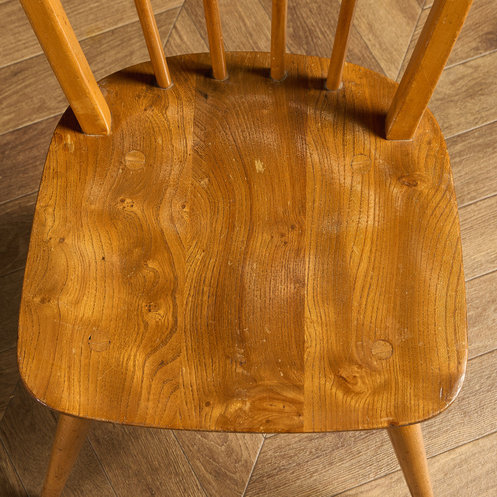 ヴィンテージ 4本 スポーク フープバックチェア ブルーラベル