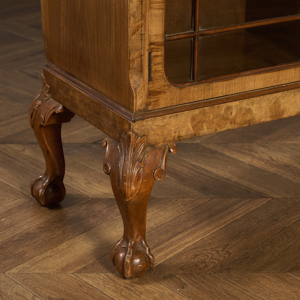 英国 クラシック ウォールナット ブックケース 食器棚