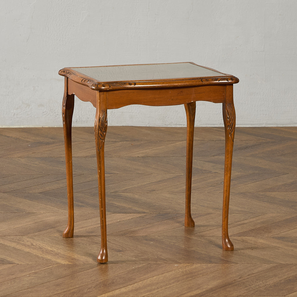 英国 クラシック ガラストップ ネストテーブル #95562