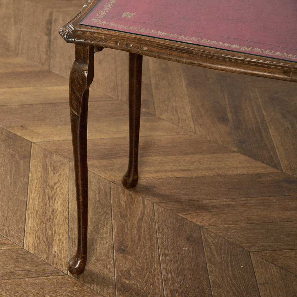 英国 クラシック ガラストップ ネストテーブル