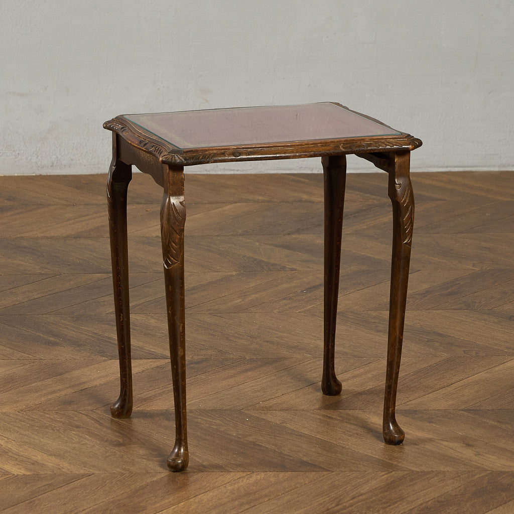 英国 クラシック ガラストップ ネストテーブル