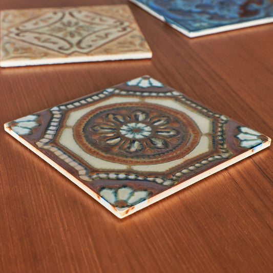 TILE POT STAND / BROWN