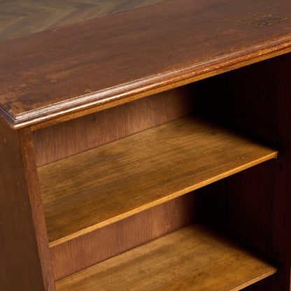 英国 ヴィンテージ ナロー ガラス ブックケース 食器棚