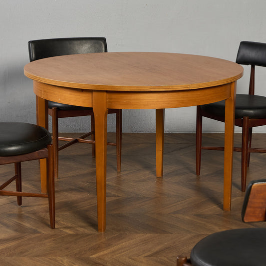 英国 ヴィンテージ エクステンション ラウンド ダイニングテーブル