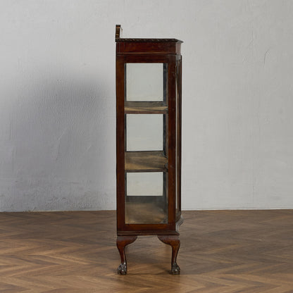 英国 クラシック ディスプレイ ガラス キャビネット