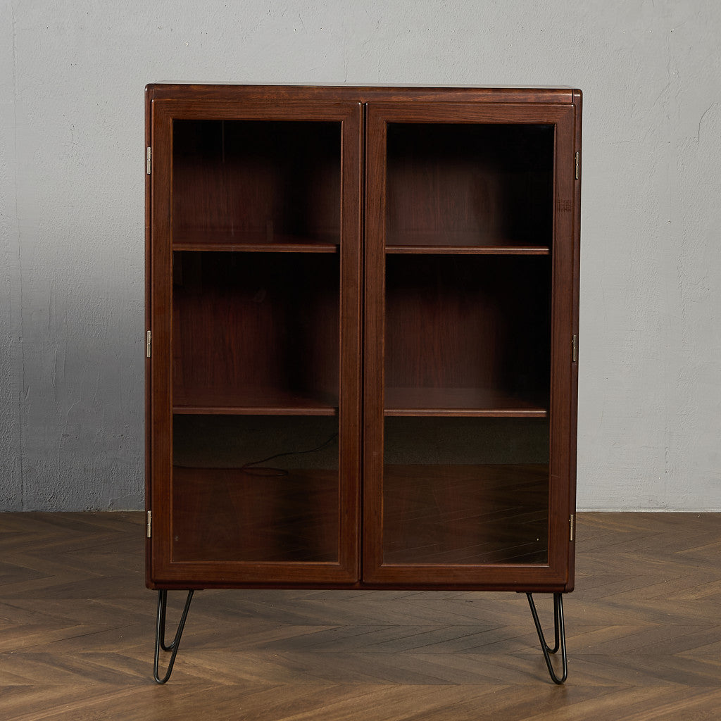 デンマーク ヴィンテージ ブックケース カスタム アイアンヘアピンレッグ