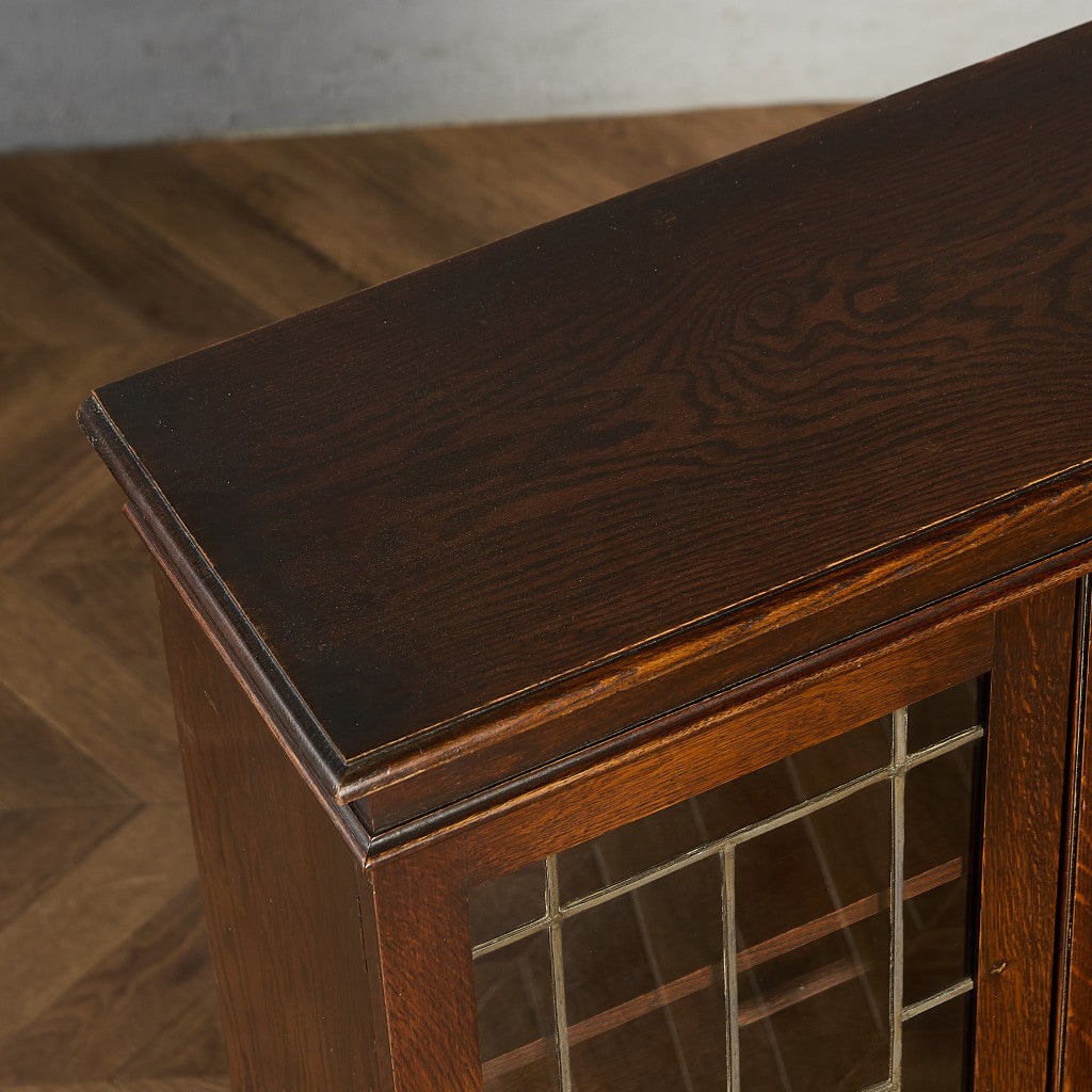 英国 クラシック オーク材 ブックケース 食器棚