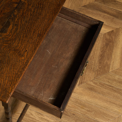 英国 クラシック オーク材 サイドテーブル