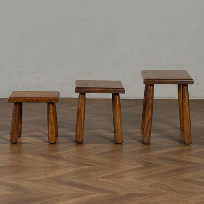 オランダ製 オーク無垢材 ネストテーブル