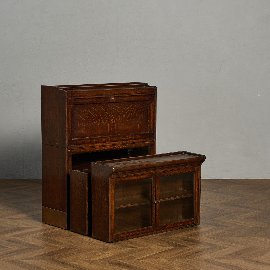 英国 クラシック スタッキング ビューロー ブックケース