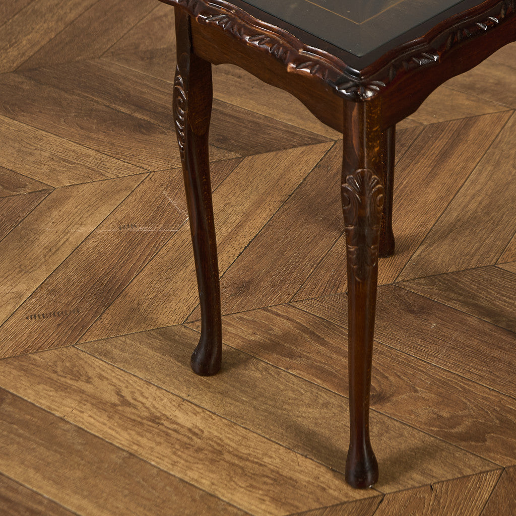 英国 クラシック ガラストップ ネストテーブル