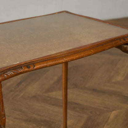 英国 クラシック ガラストップ ネストテーブル #95562