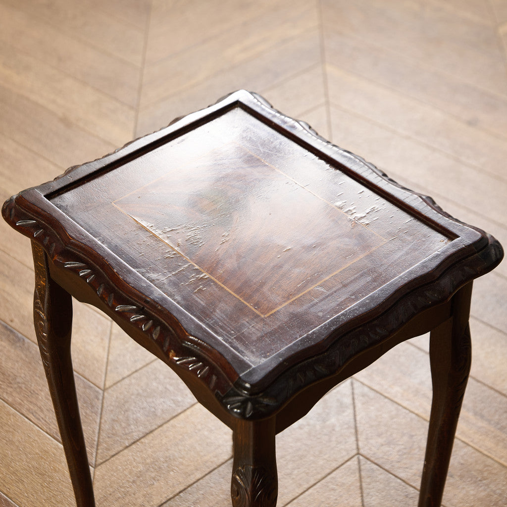 英国 クラシック ガラストップ ネストテーブル