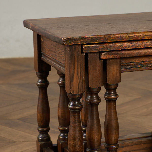 英国 クラシック オーク材 ネストテーブル