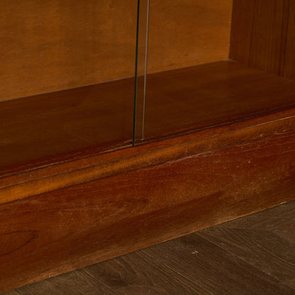 英国 ヴィンテージ ナロー ガラス ブックケース 食器棚