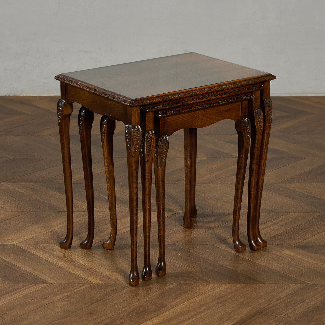 英国 クラシック ガラストップ ネストテーブル #97161 – camori