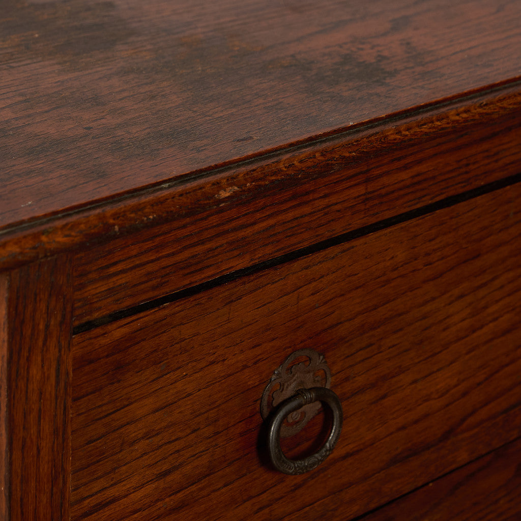 英国 クラシック オーク材 3段チェスト