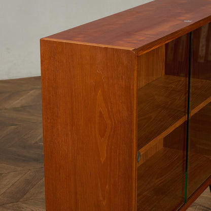 ヴィンテージ ガラスブックケース  カスタム アイアンヘアピンレッグ