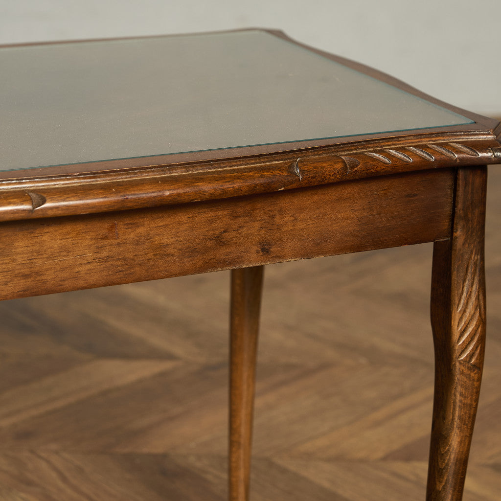 英国 クラシック ガラストップ ネストテーブル