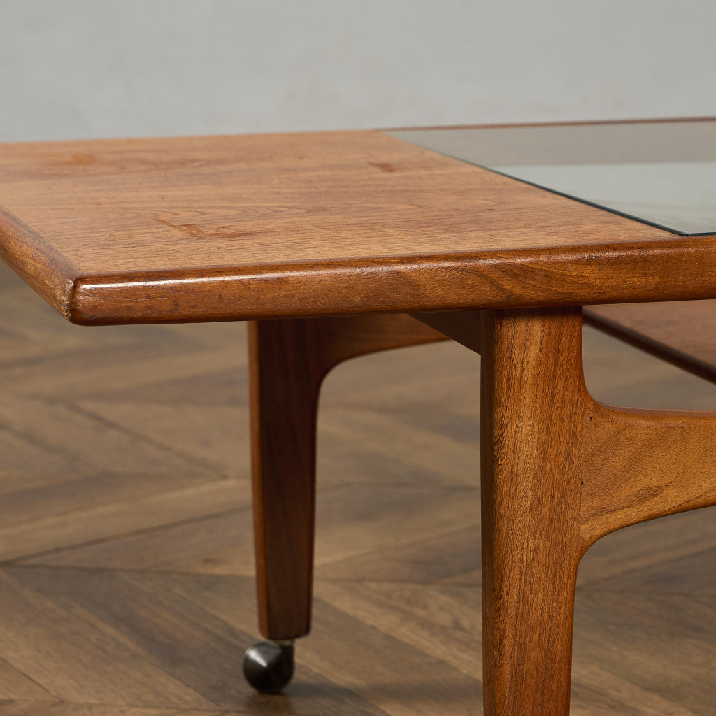 ロングジョン ヴィンテージ ガラストップ コーヒーテーブル