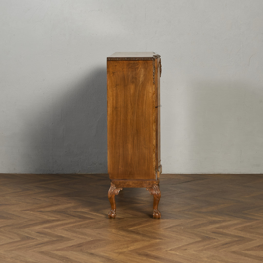 英国 クラシック ウォールナット ブックケース 食器棚