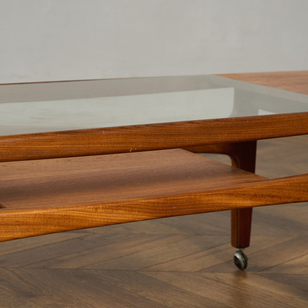 ロングジョン ヴィンテージ ガラストップ コーヒーテーブル