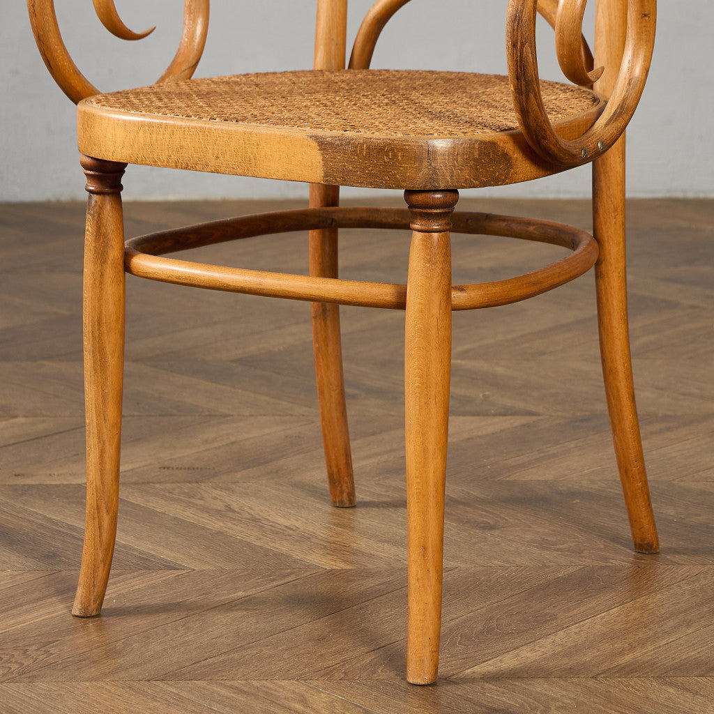 籐張り ベントウッドアームチェア (207) ダイニングチェア