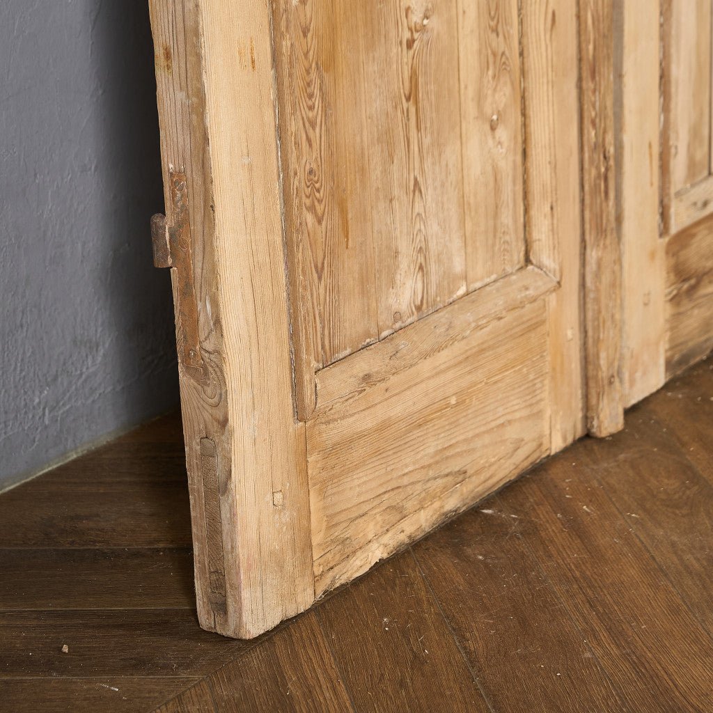 英国 アンティーク 両開き 鉄格子 ウッド ドア 2点セット