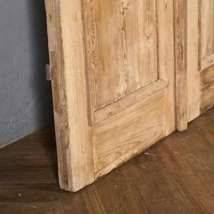 英国 アンティーク 両開き 鉄格子 ウッド ドア 2点セット