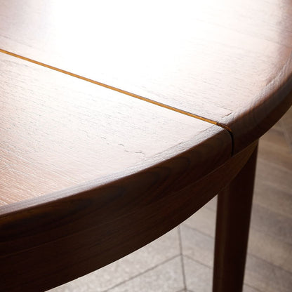 エクステンション ラウンド ダイニングテーブル 天板再塗装済み